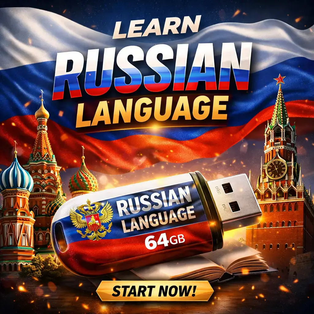 فلاشة كورس اللغة الروسية من الصفر حتى الاحتراف
