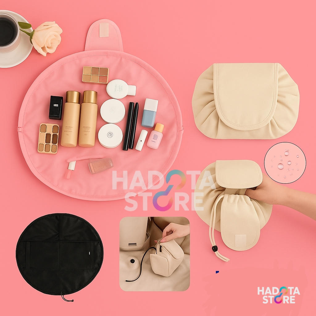 شنطة مكياج "ليزي" برباط (بتتفرد) - منظم ميكب سريع 3 ألوان