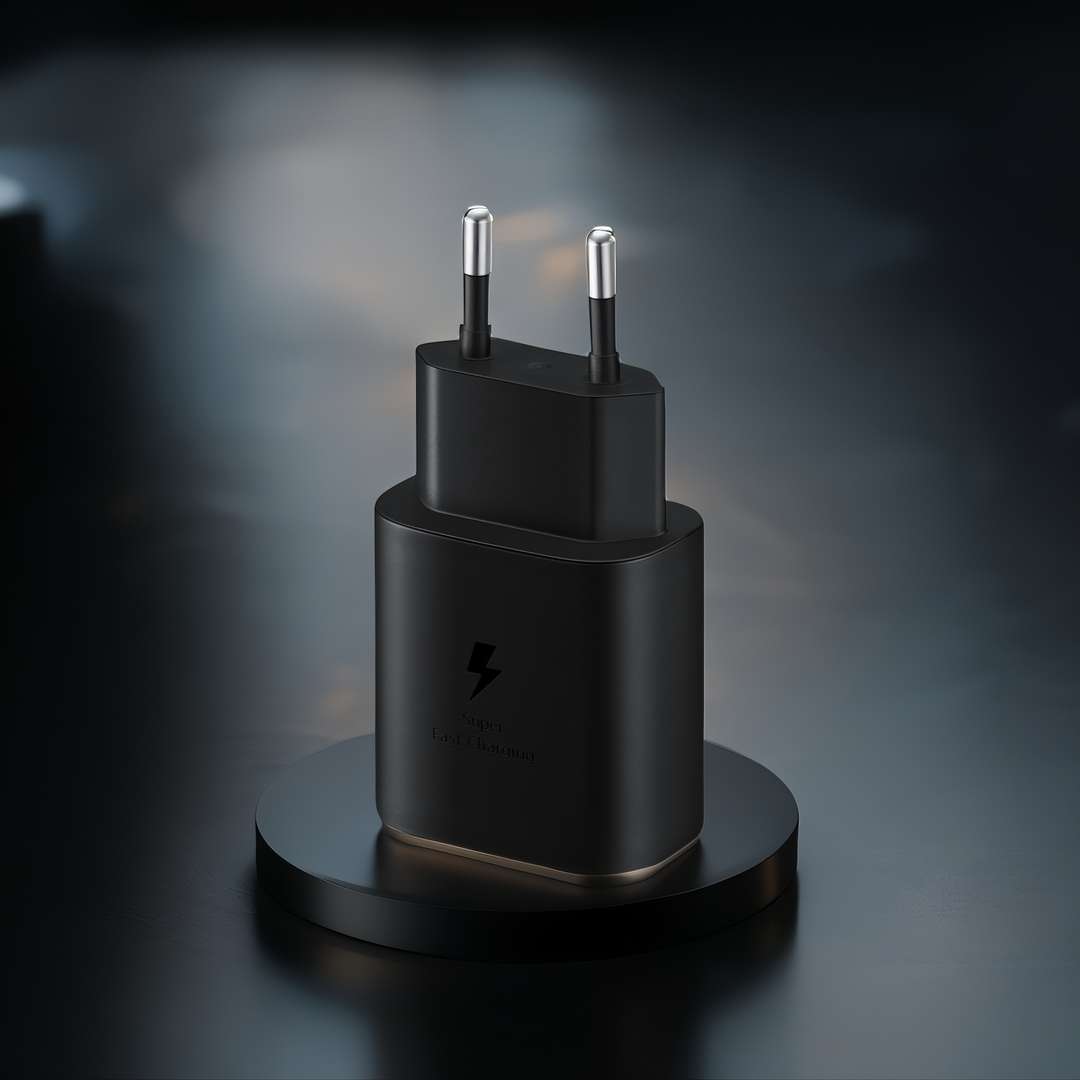 رأس شاحن سامسونج 25 وات USB-C – شحن سريع وآمن لجميع الأجهزة