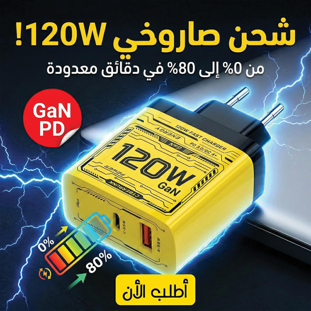 شاحن USB-C بقوة 120 واط