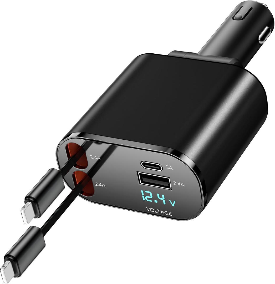 🚗⚡ شاحن العربية الرباعي السريع 100W